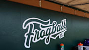 The Frogball logo at Lupton Stadium.