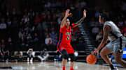 Ole Miss guard Tameiya Sadler plays defense during the Rebels' win over Vanderbilt in Nashville.
