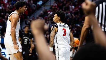 San Diego State Aztecs guard Elzie Harrington (3).