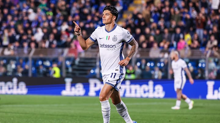 Joaquin Correa of FC Internazionale celebrates after scoring... Joaquin Correa of FC Internazionale celebrates after scoring...