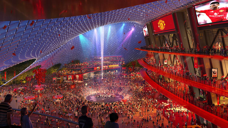 A Manchester United shared concept of outside their proposed new ground. | X/ManUtd