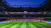 A general view inside the San Siro Stadium...