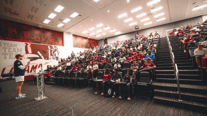 JJ Watt speaks to Alabama football team during 2024 fall camp