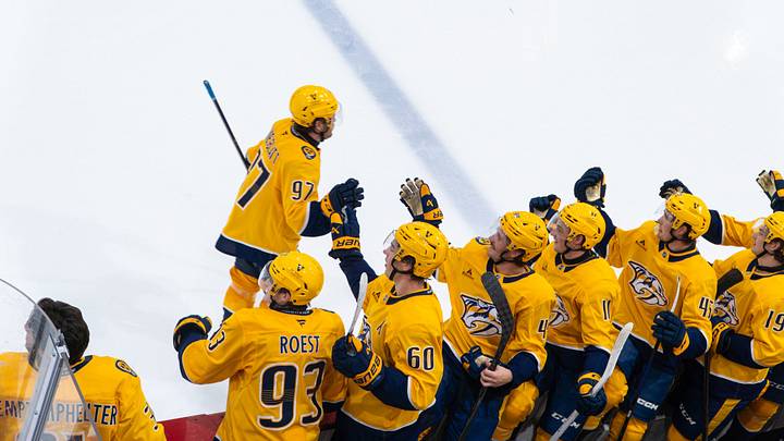 Oasiz Wiesblatt high-fives the bench after he scores against the Tampa Bay Lightning in the 2026 Prospect Showcase. Oasiz Wiesblatt high-fives the bench after he scores against the Tampa Bay Lightning in the 2026 Prospect Showcase.