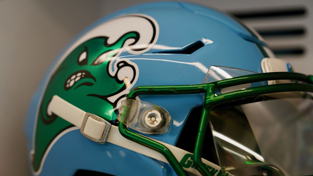 Teal Tulane Green Wave Helmet