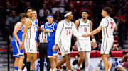 San Diego State and UCLA players during an exhibition game at Viejas Arena in San Diego. 