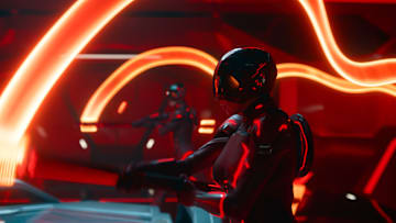 A scene from Disney's Live Action TRON: ARES. Photo Courtesey of DIsney. © 2025 Disney Enterprises, Inc. All Rights Reserved.