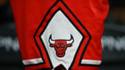 Dec 6, 2016; Auburn Hills, MI, USA; A view of the Chicago Bulls logo on a pair of game shorts at The Palace of Auburn Hills. 