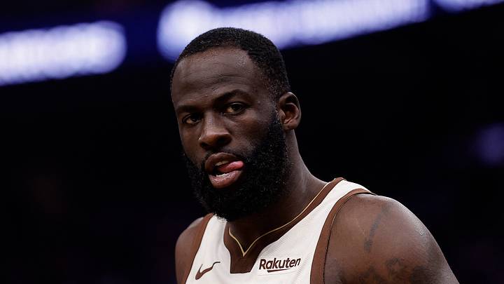 San Francisco, California, USA; Golden State Warriors forward Draymond Green (23) between plays against the Memphis Grizzlies during the second quarter at Chase Center. Mandatory Credit: Kelley L Cox-Imagn Images