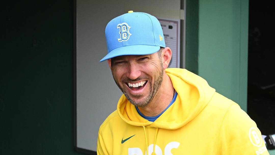 Boston Red Sox interim manager Chad Tracy (17)  stands in the dugout before a game against the Houston Astros at Fenway Park on May 2, 2026.