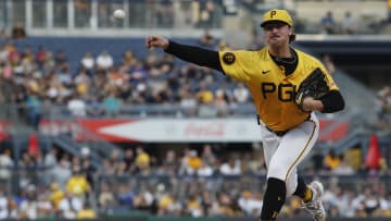 Aug 16, 2024; Pittsburgh, Pennsylvania, USA;  Pittsburgh Pirates starting pitcher Paul Skenes (30) delivers a pitch against the Seattle Mariners during the  fourth inning at PNC Park. Mandatory Credit: Charles LeClaire-USA TODAY Sports
