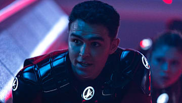 L-R: George Hawkins, Bella Shepard and Kerrice Brooks in season 1 , episode 3 of Star Trek: Starfleet Academy streaming on Paramount+. Photo Credit: John Medland/Paramount+