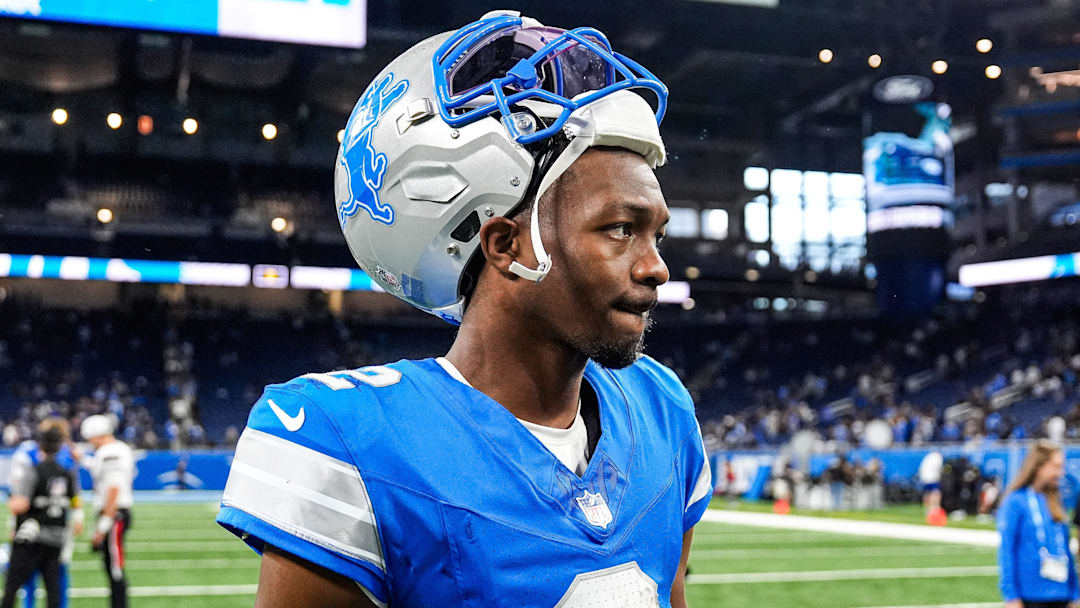 Detroit Lions quarterback Hendon Hooker (2) walks off the field after the 26-7 loss in the preseason game at Ford Field in Detroit on Saturday, August 23, 2025.