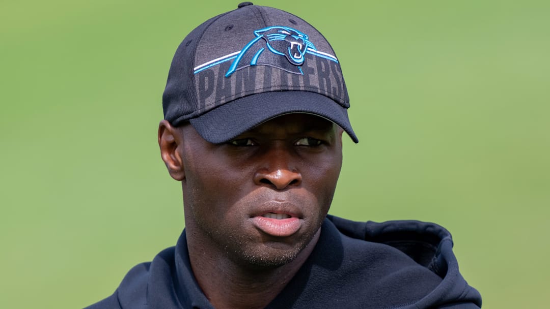Carolina Panthers defensive coordinator Ejiro Evero