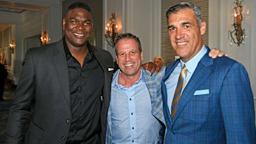 Former NFL wide receiver Keyshawn Johnson and Jay Wright at the Dick Vitale Gala for V Foundation for Cancer Research