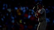 Jun 20, 2023; Anaheim, California, USA; Los Angeles Dodgers starting pitcher Clayton Kershaw (22) before throwing against the Los Angeles Angels during the first inning at Angel Stadium. Mandatory Credit: Gary A. Vasquez-Imagn Images