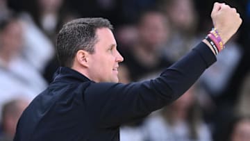 Mar 22, 2025; Providence, RI, USA; McNeese State Cowboys head coach Will Wade during the first half of a second round men’s NCAA Tournament game against the Purdue Boilermakers at Amica Mutual Pavilion. Mandatory Credit: Brian Fluharty-Imagn Images