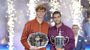 Sinner (left) and Alcaraz (right) have won the last eight major tournaments in tennis. 
