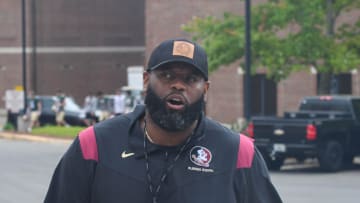Florida State offensive coordinator Alex Atkins arrives for an FSU spring football practice of the 2023 season on Friday, March 10, 2023.

Alex Atkins 1 Of 1