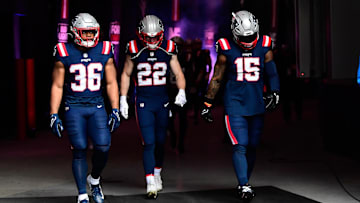 Dec 17, 2023; Foxborough, Massachusetts, USA; New England Patriots running back Kevin Harris (36),