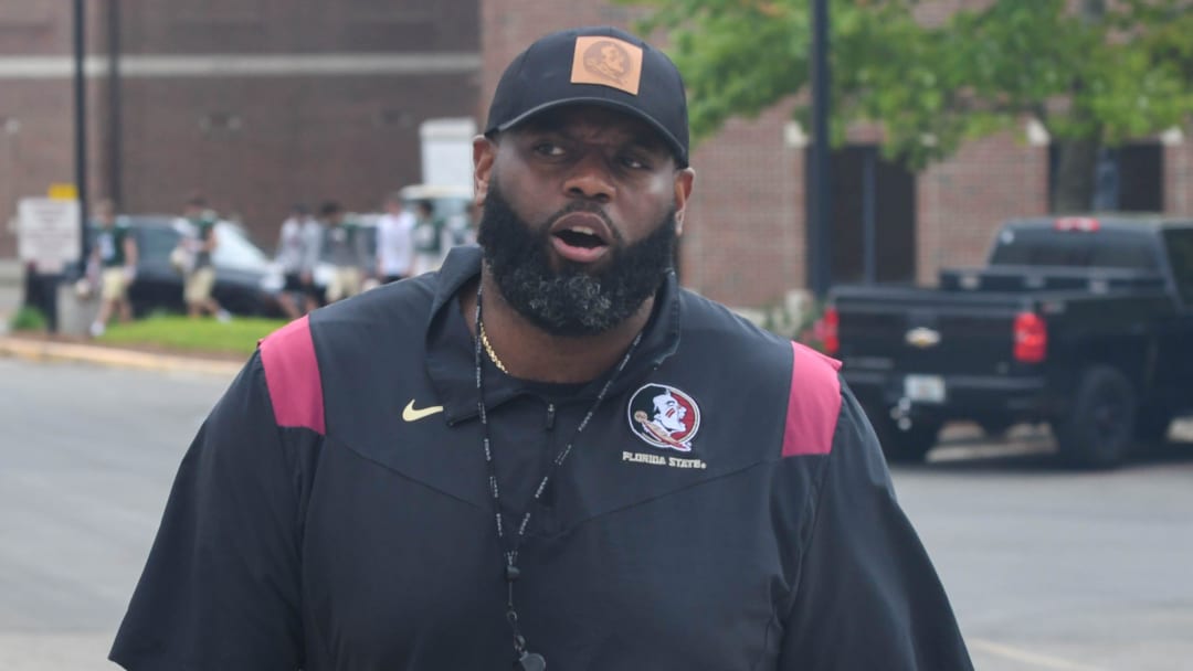 Florida State offensive coordinator Alex Atkins arrives for an FSU spring football practice of the 2023 season on Friday, March 10, 2023.

Alex Atkins 1 Of 1