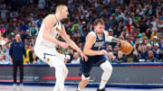 Mar 17, 2024; Dallas, Texas, USA;  Dallas Mavericks guard Luka Doncic (77) drives to the basket as