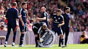 Manuel Ugarte (right) came on with 20 minutes of the game remaining