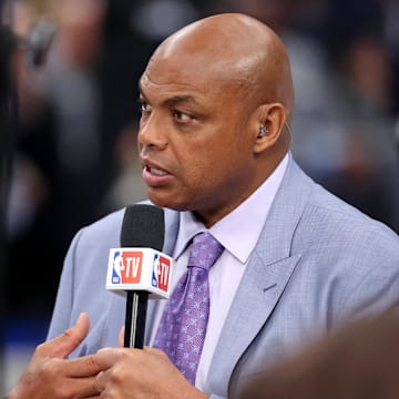 NBA TV analyst Charles Barkley talks on a show.