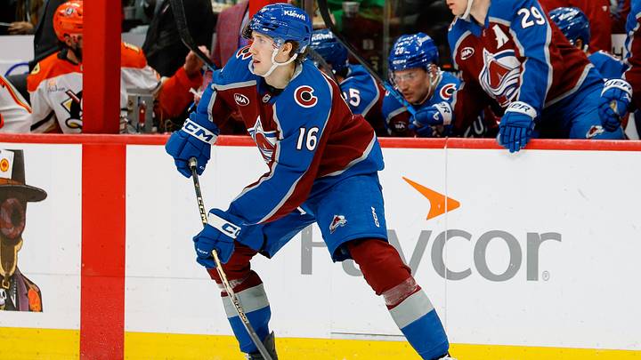 Jan 21, 2026; Denver, Colorado, USA; Colorado Avalanche left wing Taylor Makar (16) controls the puck in the third period against the Anaheim Ducks at Ball Arena. Mandatory Credit: Isaiah J. Downing-Imagn Images Jan 21, 2026; Denver, Colorado, USA; Colorado Avalanche left wing Taylor Makar (16) controls the puck in the third period against the Anaheim Ducks at Ball Arena. Mandatory Credit: Isaiah J. Downing-Imagn Images