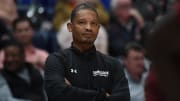 Mar 15, 2024; Nashville, TN, USA; South Carolina Gamecocks head coach Lamont Paris looks on from the sideline during the first half against the Auburn Tigers at Bridgestone Arena. Mandatory Credit: Christopher Hanewinckel-USA TODAY Sports