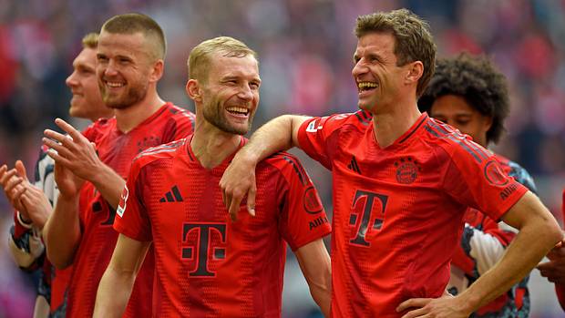 Konrad Laimer, Thomas Muller, Bavière Munich Konrad Laimer, Thomas Muller, Bavière Munich
