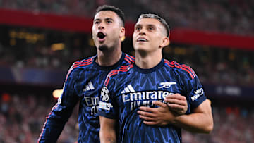 Both Gabriel Martinelli (left) and Leandro Trossard have been linked with exits from Arsenal.