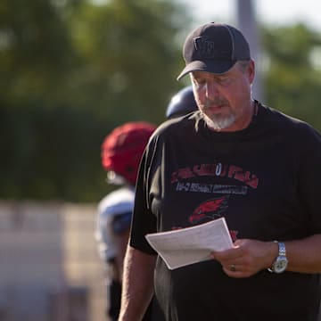 Head coach Steve Campbell during practice at Williams Field High School football field in Gilbert on Oct. 10, 2023.