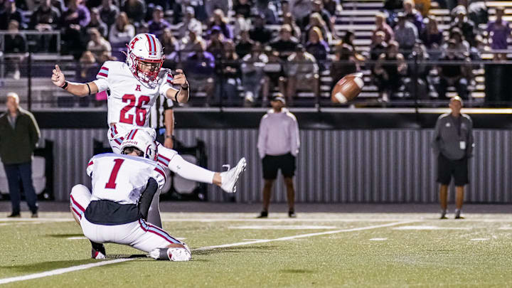 Arrowhead place kicker Cam Deboer (26) attempts to convert an extra point versus Oconomowoc during a Classic 8 Conference game on Friday, Sept. 27, 2024.