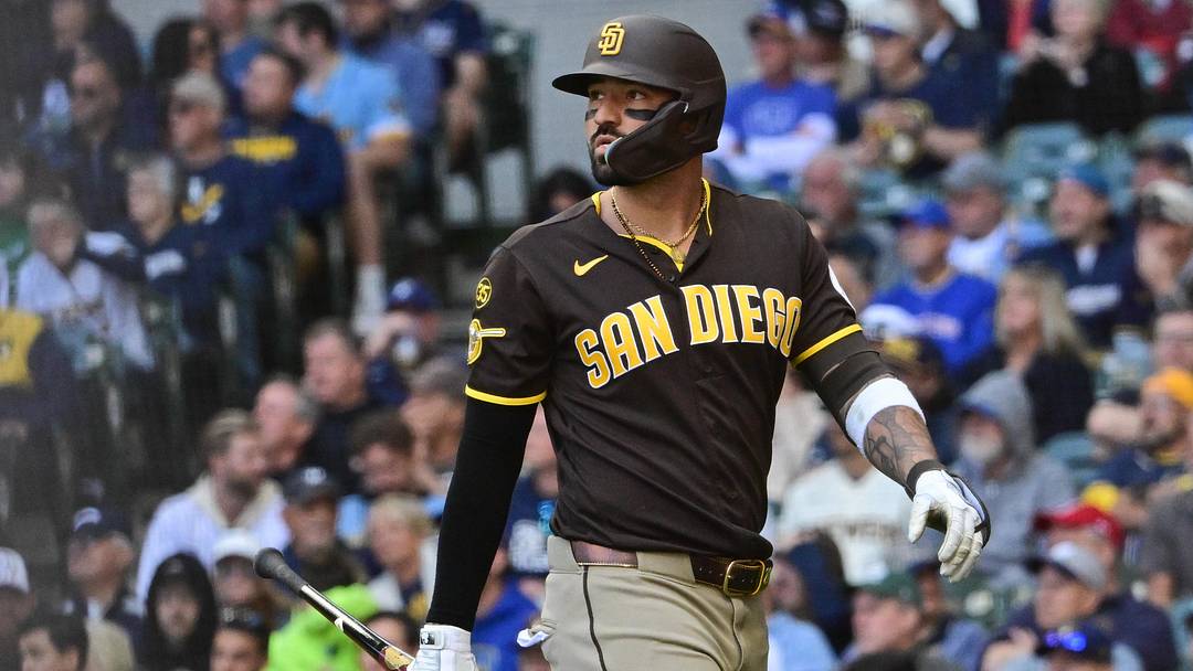May 14, 2026; Milwaukee, Wisconsin, USA; San Diego Padres right fielder Nick Castellanos (21) walks back to the dugout after striking out in the fourth inning against the Milwaukee Brewers at American Family Field. Mandatory Credit: Benny Sieu-Imagn Images May 14, 2026; Milwaukee, Wisconsin, USA; San Diego Padres right fielder Nick Castellanos (21) walks back to the dugout after striking out in the fourth inning against the Milwaukee Brewers at American Family Field. Mandatory Credit: Benny Sieu-Imagn Images