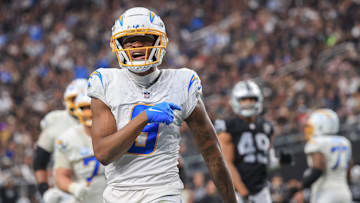 Wide receiver DJ Chark Jr. during a 2024 NFL matchup between the Los Angeles Chargers and Las Vegas Raiders