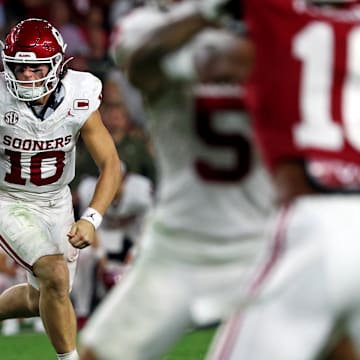 John Mateer and Oklahoma returned to College Football Playoff contention in emphatic fashion Saturday.