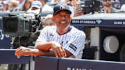 Former New York Yankees pitcher Mariano Rivera at Old Timer’s Day at Yankee Stadium on Saturday.