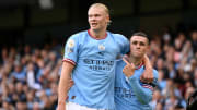 Haaland struck a hat-trick in his first Manchester derby
