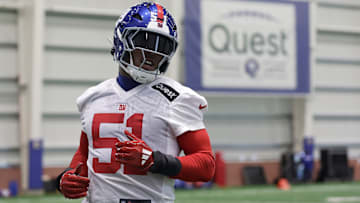 Former Penn State football linebacker Abdul Carter at New York Giants Rookie Minicamp