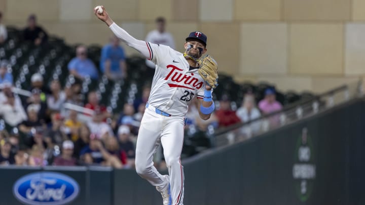 Lewis exited the Twins game against the Detroit Tigers with an apparent injury.