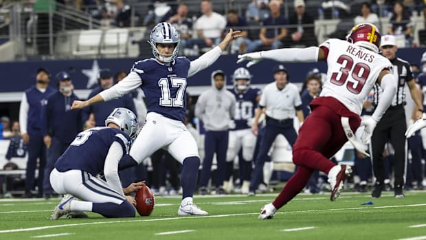 Dallas Cowboys kicker Brandon Aubrey