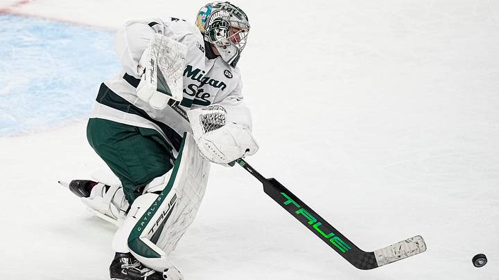 Michigan State goaltender Trey Augustine Michigan State goaltender Trey Augustine