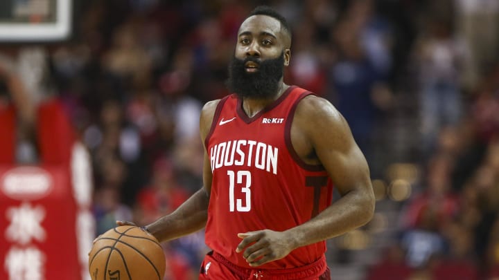 Dec 31, 2018; Houston, TX, USA; Houston Rockets guard James Harden (13) 