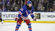 Dec 22, 2024; New York, New York, USA;  New York Rangers center Mika Zibanejad (93) at Madison Square Garden. Mandatory Credit: Wendell Cruz-Imagn Images