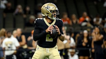 Spencer Rattler drops back to pass