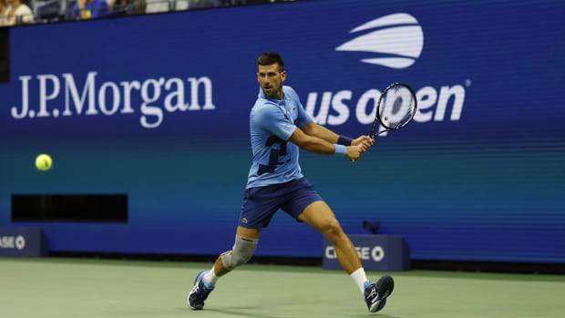 Djokovic defeated Radu Albot in straight sets in his first-round match at the U.S Open.