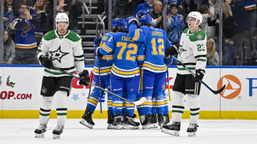 Dec 16, 2023; St. Louis, Missouri, USA;  St. Louis Blues left wing Brandon Saad (20) is