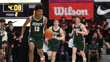 Isaac Bongen and Jesuit take on Westview in an Oregon 6A boys basketball state semifinal.