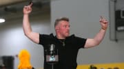 The Pat McAfee Show airs live Friday, March 22, 2024 from the Field House in Iowa City, Iowa.